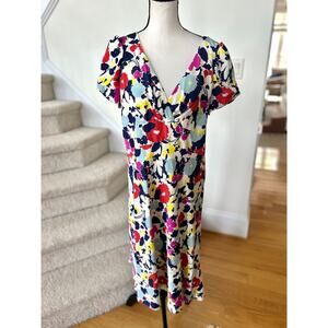 Ralph Lauren | Dresses | Nwt Ralph Lauren Silk Aline White Red Navy Blue  Floral Cocktail Dress | Poshmark